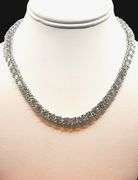 White Gold Plate Huge 61 Cttw Lab Simulated Diamond Tennis Necklace