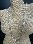 Sterling Silver Paperclip Offset DC Bead 8mm