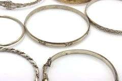 Group lot of 7 Vintage 925 sterling silver bangles