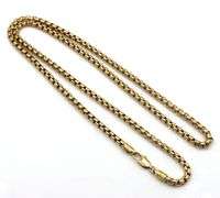 Practical & Attractive 14K YG Rounded Box Link Necklace