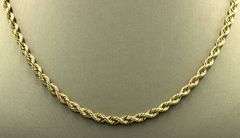 14KT Yellow gold rope chain necklace