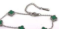 Malachite stainless steel adjustable bracelet