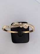 CERTIFIED 18K YELLOW GOLD AND DIAMOND BANGLE BRACELET
