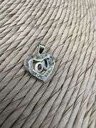 10k Yellow Gold Love Heart with Clear CZs Pendant Classic Charm