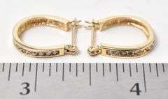 Sparkling 14K Yellow Gold Diamond Hoop Earrings