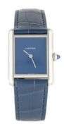 Cartier Tank Must Large 4323, 34 X 26mm, Blue Dial, Stainless Steel Watch
