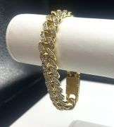 14 Kt Gold Plated 38.2 Gram Cuban Curb Link Bracelet