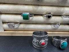 .925 Sterling Silver Curated 20 Ring Lot Various Sizes & Styles