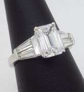 Stunning Certified 3.09CTW Emerald Cut Diamond Ring