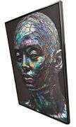 Brilliant Mixed Media With Gold Leaf on Canvas by Tamar Zion Tamar Zion Metal Man
