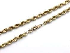 14KT Yellow gold rope chain necklace