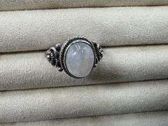 Sterling Silver Moonstone Gemstone Ring Size 6