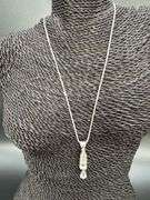 Sterling Silver Crystal Pendant Natural Gemstone With Sterling Silver Box Chain