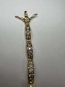 Dazzling 14 Kt 15.3 Grams Yellow Gold Plated Tennis Bracelet