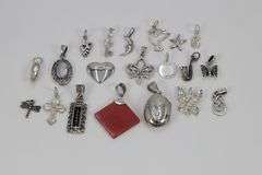 Sterling Silver Curated Pendant Assortment Various Sizes & Styles (20 Pendant Lot)