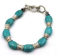 Group lot of Vintage 925 sterling silver turquoise bracelets