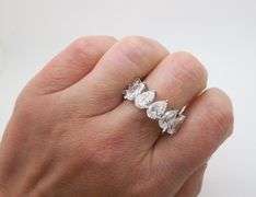 11.53CTW Pear Shaped Diamond Eternity Band in Platinum