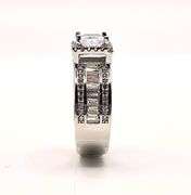 Stunning 14 Kt White Gold Plate 2.15 Ct Princess Cut Simulated Diamond Ring