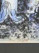 Rare Marc Chagall Signed Lithograph 'Couple Noir Au Musicien', 1960