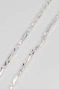 Sterling Silver Long Rope Figarope 3.8mm Wide Knot Figaro Link Necklace Chain 18"