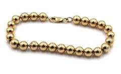 14kt Yellow gold beaded gold link bracelet