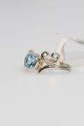 Sterling Silver Natural Blue Topaz Gemstone Ring Size 8