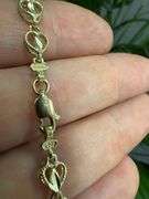 10k Yellow Gold Extremely Unique Diamond Cut Heart Chain 20 Inch