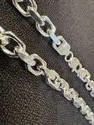 Sterling Silver Diamond-Cut Large Anchor Cable Chain 8mm Solid 925 Italy New Necklace 24"
