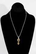 .925 Sterling Silver Pendant w/ Citrine Gemstones w/ Chain