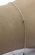 14kt Yellow gold evil eye protection link bracelet