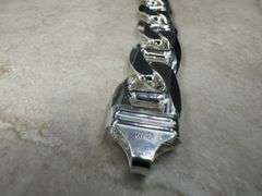Sterling Silver 16mm Heavy Mariner Chain Cuban Flat Link 925 Italy Bracelet 9"