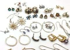 Group lot of vintage 925 sterling silver earrings