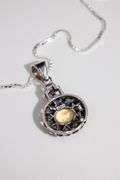 .925 Sterling Silver Pendant w/ Citrine Gemstone