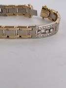 MEN'S CERTIFIED BRAND NEW 14K YELLOW AND WHITE GOLD DIAMOND BRACELET