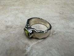 Sterling Silver 925 Natural Gemstone Peridot Ring Size 8
