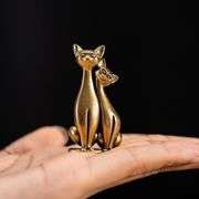 Brass Intertwined Cats