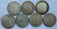 7 1921 Morgan Dollars