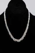 Sterling Silver Graduated Byzantine Itailian 10mm Wide Necklace Round Pure 925 Link Chain 20"
