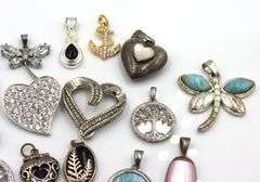 Vintage 925 sterling silver group lot of pendants