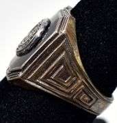 Black Onyx Class Ring in Sterling Silver