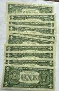 10 CH CU 1957 B $1 Silver Certificates.