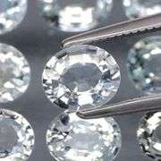 Gorgeous 6.14ct untreated platinum blue Aquamarine set