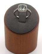 14kt White gold cushion Prasiolite diamond halo cocktail ring