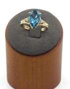 14kt Yellow gold 5.50ctw pear shaped blue topaz and diamond accent ring
