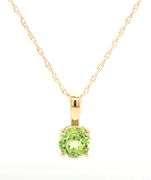 14kt Yellow gold 0.55ct Peridot pendant on chain