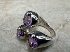 Sterling Silver 925 Natural Gemstone Amethyst Ring Size 6