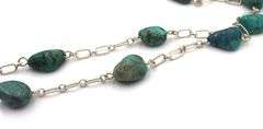 925 Sterling silver turquoise yard chain necklace