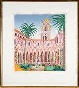 Thomas McKnight Original Signed Serigraph Framed 'Amalfi Cloister'