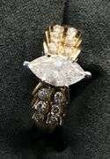 Fascfascinating 14K Yellow Gold Engagement Ring with Marquise Natural Diamond