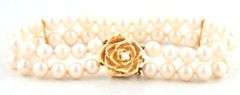 Vintage Tiffany & Co. Pearl Double Row Strand Bracelet in 14K W/Box
